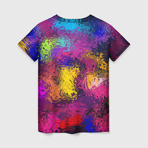 Женская футболка Смайлик с брызгами краски / 3D-принт – фото 2