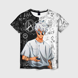 Женская футболка Сатору Годжо в очках - магическая битва