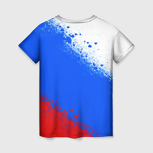 Женская футболка Флаг России - триколор / 3D-принт – фото 2