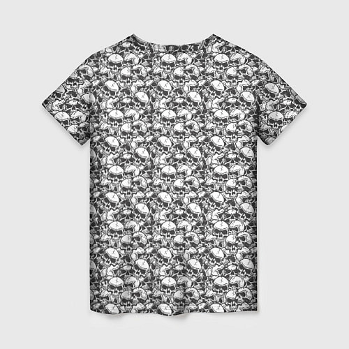 Женская футболка Череп с клыками гранж / 3D-принт – фото 2