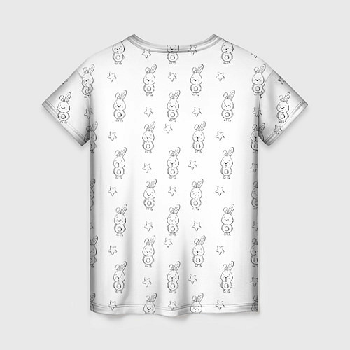 Женская футболка Удивленный зайка / 3D-принт – фото 2