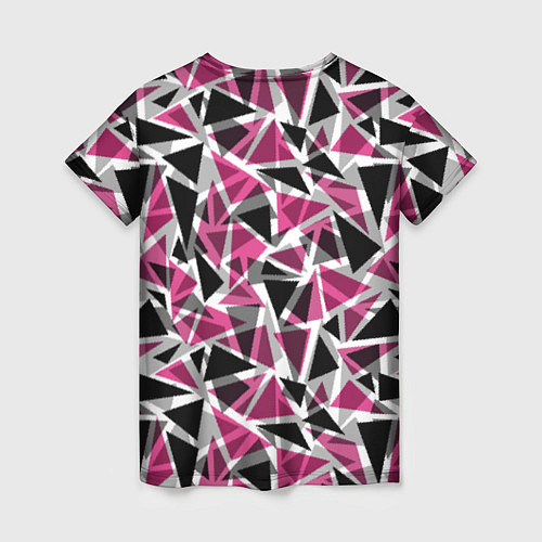 Женская футболка Геометрический абстрактный узор в вишнево серых и / 3D-принт – фото 2