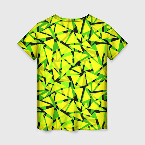 Женская футболка Желтый геометрический узор / 3D-принт – фото 2