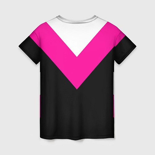 Женская футболка FIRM черный с розовой вставкой / 3D-принт – фото 2