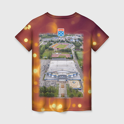 Женская футболка Чебоксары - трактор и стадионы / 3D-принт – фото 2