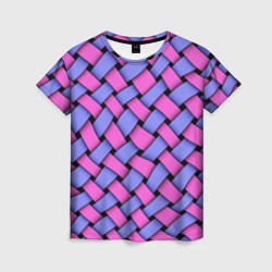 Футболка женская Фиолетово-сиреневая плетёнка - оптическая иллюзия, цвет: 3D-принт