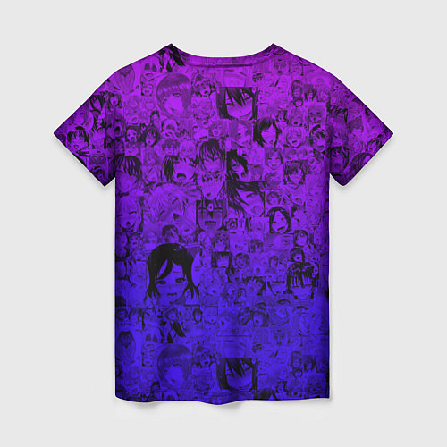Женская футболка Ахегао яркий градиент / 3D-принт – фото 2