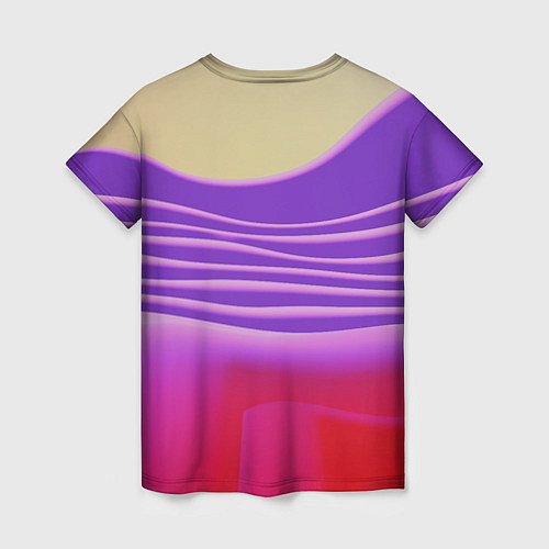 Женская футболка Волнообразные листы разных цветов / 3D-принт – фото 2