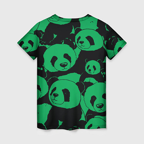 Женская футболка Panda green pattern / 3D-принт – фото 2