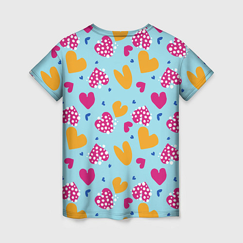 Женская футболка Сердце в горошек / 3D-принт – фото 2