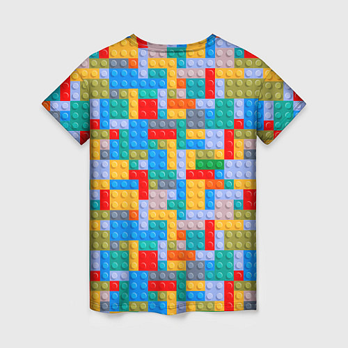 Женская футболка Детский конструктор - текстура / 3D-принт – фото 2