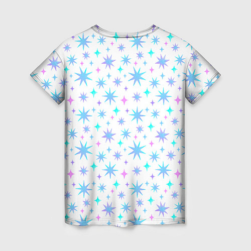 Женская футболка Снежинка в зимнем звездном небе / 3D-принт – фото 2