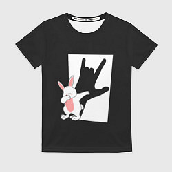 Женская футболка Тень дабающего кролика