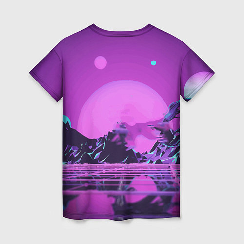Женская футболка Фантазийный силуэт - vaporwave / 3D-принт – фото 2