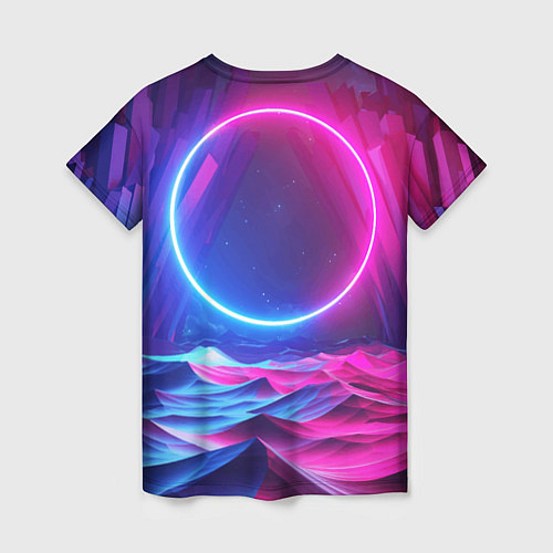 Женская футболка Круг и разноцветные кристаллы - vaporwave / 3D-принт – фото 2