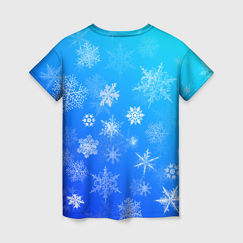 Женская футболка Снежинки в небе / 3D-принт – фото 2