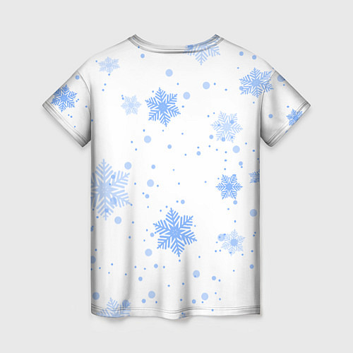 Женская футболка Снеговик со снежинками / 3D-принт – фото 2