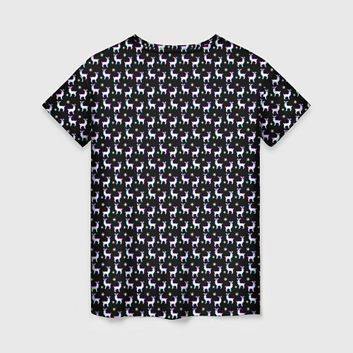 Женская футболка Glitch свитер с оленями / 3D-принт – фото 2