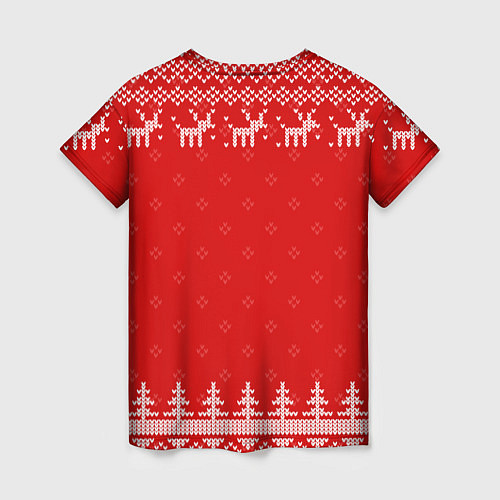 Женская футболка Новогодний инженер: свитер с оленями / 3D-принт – фото 2