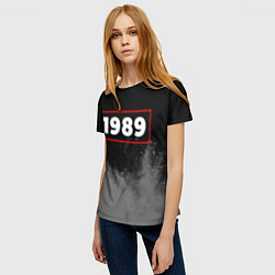 Футболка женская 1989 - в красной рамке на темном, цвет: 3D-принт — фото 2
