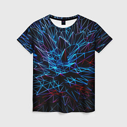 Футболка женская Abstract black crystals, цвет: 3D-принт