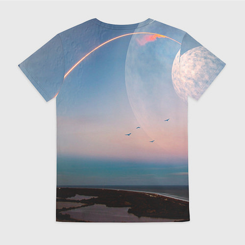 Женская футболка Космос и планeты / 3D-принт – фото 2