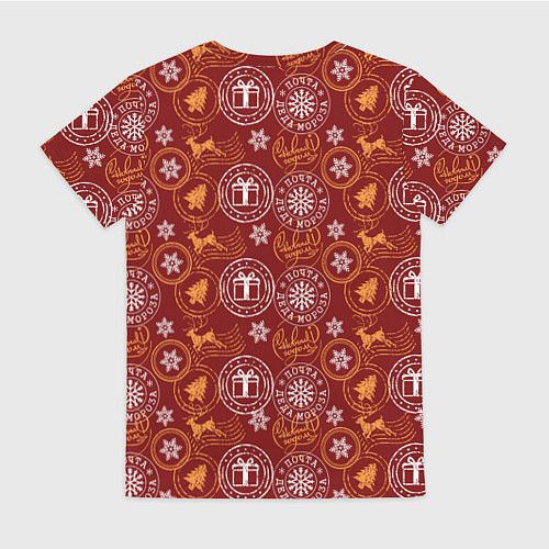 Женская футболка Новогодние печати / 3D-принт – фото 2