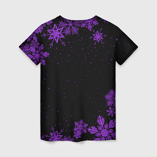 Женская футболка Новогодняя Юлия на темном фоне / 3D-принт – фото 2