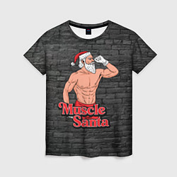 Футболка женская Muscle Santa, цвет: 3D-принт