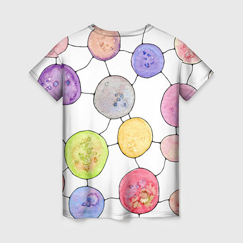 Женская футболка Акварельные круги, узор / 3D-принт – фото 2