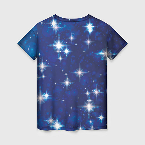 Женская футболка Сияющие и блестящие звезды в ночном небе / 3D-принт – фото 2