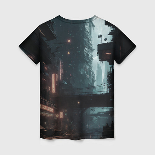 Женская футболка Найт Сити - город мечты / 3D-принт – фото 2