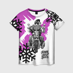 Женская футболка New Year: Santa Biker