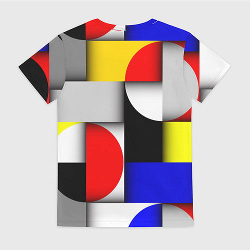 Женская футболка Оптическая иллюзия из кругов, прямоугольников и фи / 3D-принт – фото 2