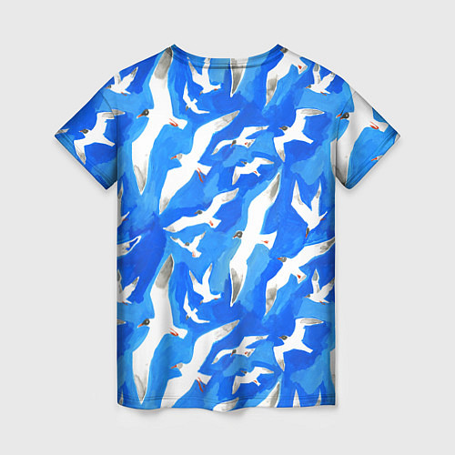 Женская футболка Летящие чайки в небе / 3D-принт – фото 2
