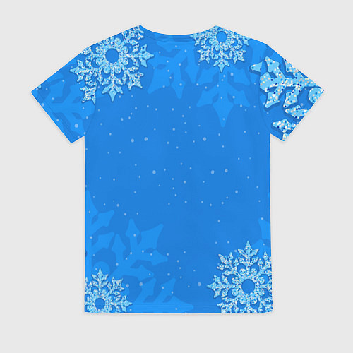 Женская футболка Кот Санта Клаус / 3D-принт – фото 2