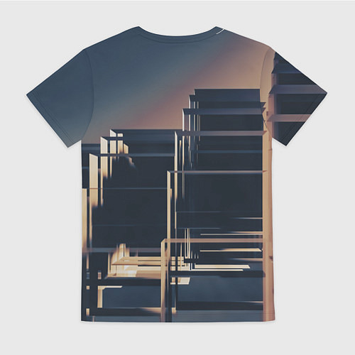 Женская футболка Множество стеклянных кубов и фигур / 3D-принт – фото 2