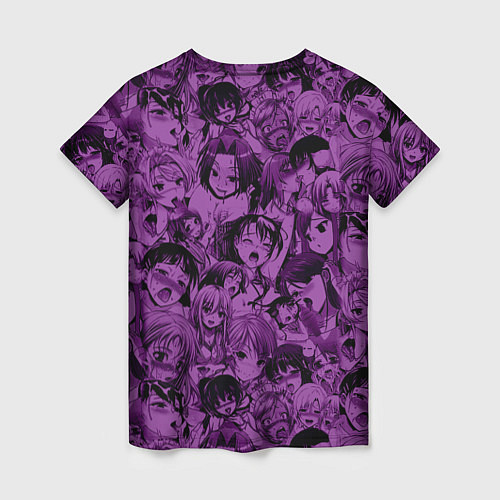 Женская футболка Человек - бензопила Пауэр и фиолетовый ахегао / 3D-принт – фото 2
