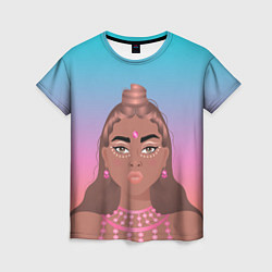 Женская футболка Девушка с фестиваля коачелла