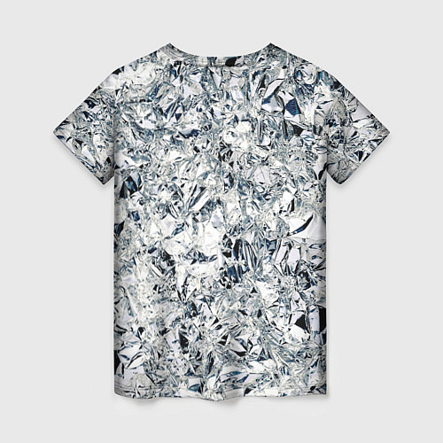 Женская футболка Сверкающие кристаллы серебра / 3D-принт – фото 2