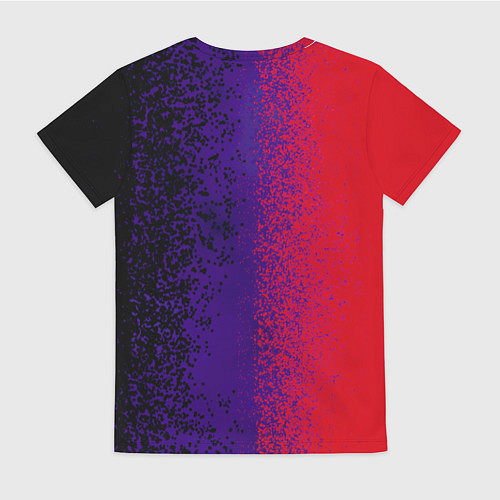 Женская футболка Красные, чёрные, синие капли / 3D-принт – фото 2