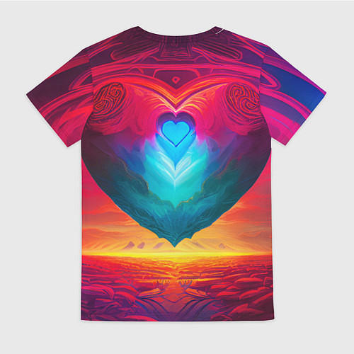 Женская футболка Сердце мира / 3D-принт – фото 2