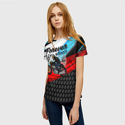 Футболка женская Два колеса навсегда мотоспорт, цвет: 3D-принт — фото 2