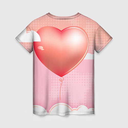 Женская футболка Мишка в чашке с сердечком / 3D-принт – фото 2