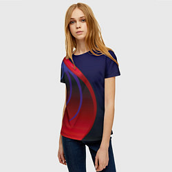 Футболка женская Красные и синие щупальца, цвет: 3D-принт — фото 2