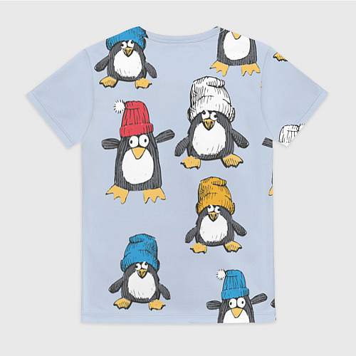 Женская футболка Смешные пингвины / 3D-принт – фото 2