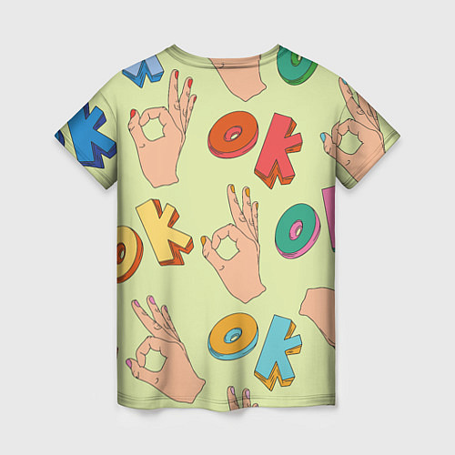 Женская футболка Emoji ok / 3D-принт – фото 2