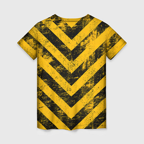 Женская футболка WARNING - желто-черные полосы / 3D-принт – фото 2