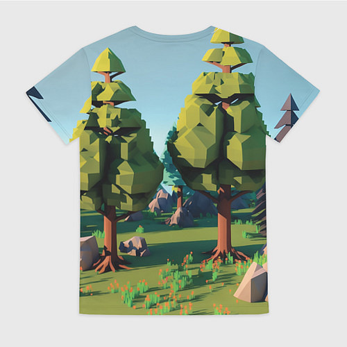 Женская футболка Воксельный лес / 3D-принт – фото 2