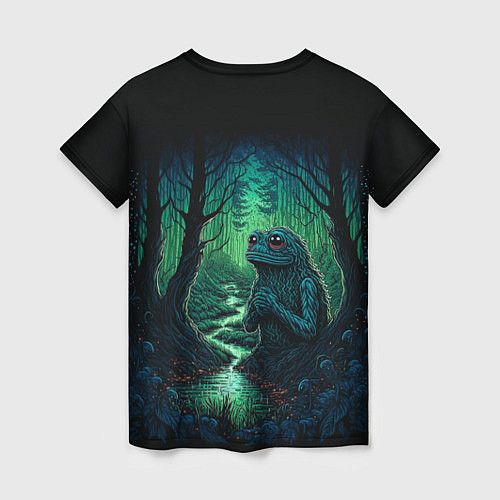 Женская футболка Лягушонок Пепе сидит на болоте / 3D-принт – фото 2